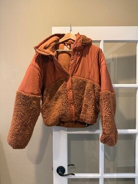 FP Movement by Free People Rust Brown Sherpa Puffer Jacket